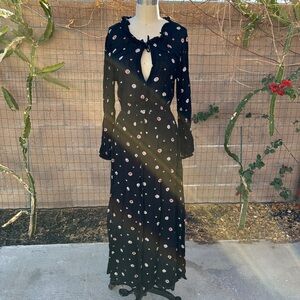 Elegant Black Floral Maxi Dress